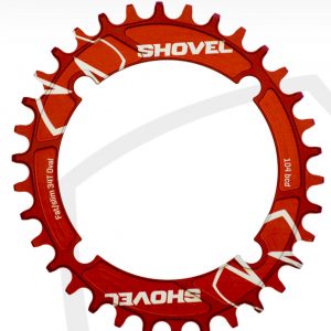 Shovel red narrow wide chain ring